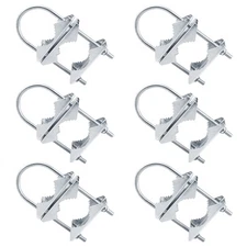6 Set Double Antenna Mast Clamp Fit 2 and 1?-2 Steel V Jaw Block with U Bo...