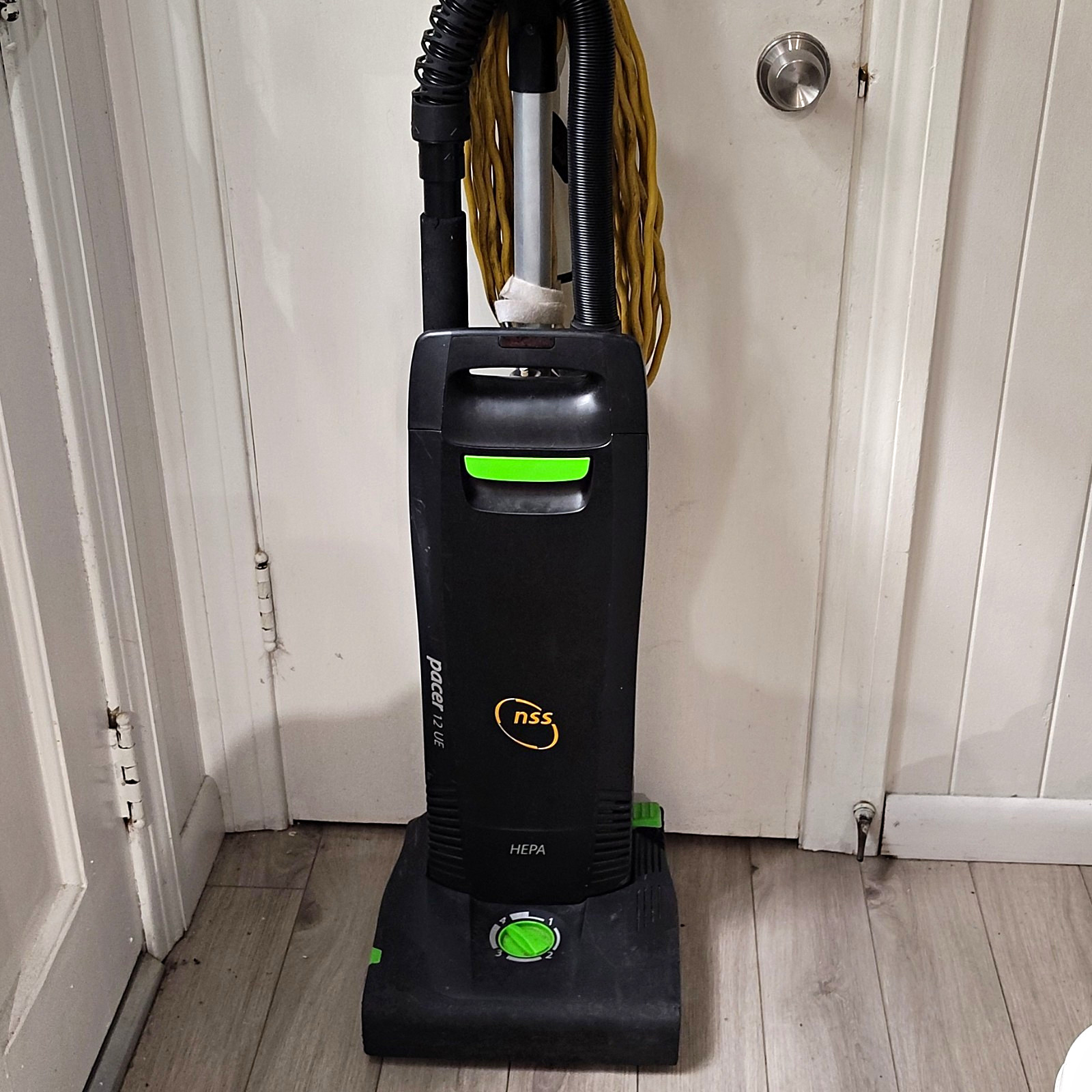 NSS Pacer 7 UL E Bagged HEPA Corded Upright Vacuum 50+ft Cord, Hose