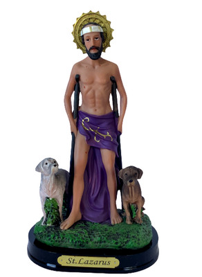 Saint Lazarus 8'' Resin Religious Figure San Lazaro