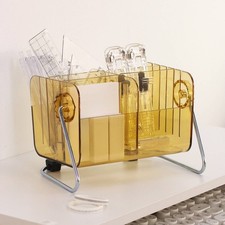 Clear Acrylic Pen Stand Large Capacity Multi-Compartment Stationery Organizer