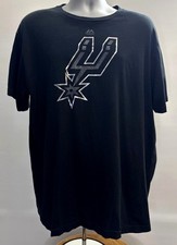 San Antonio Spurs Men's Black T-Shirt Majestic Silver Size XL Basketball Game