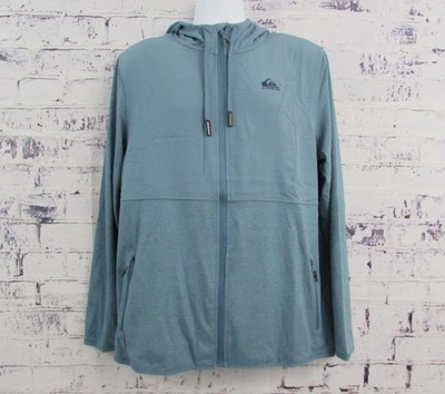 Quiksilver Energy Jacket Zip Hoodie DryFlight Men's Sz. Large Smoke Blue NWT