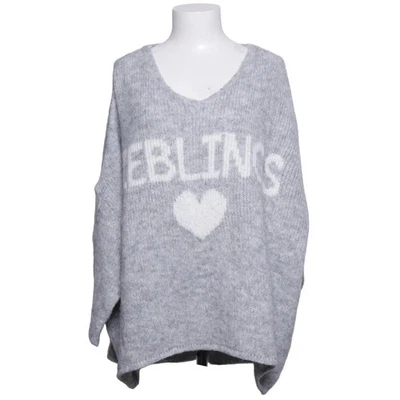 Pull en tricot, taille : L, gris/blanc, acrylique/polyester/viscose/laine, im... - Photo 1/4