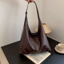 Women Leather Tote Bag Handbag Shoulder Crossbody Slouchy Large Tote Bag Purse