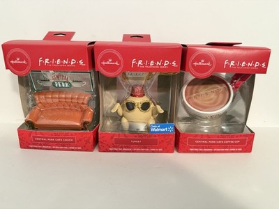 Hallmark Ornaments FRIENDS TV Show CENTRAL PERK CAFE COUCH COFFEE CUP TURKEY New