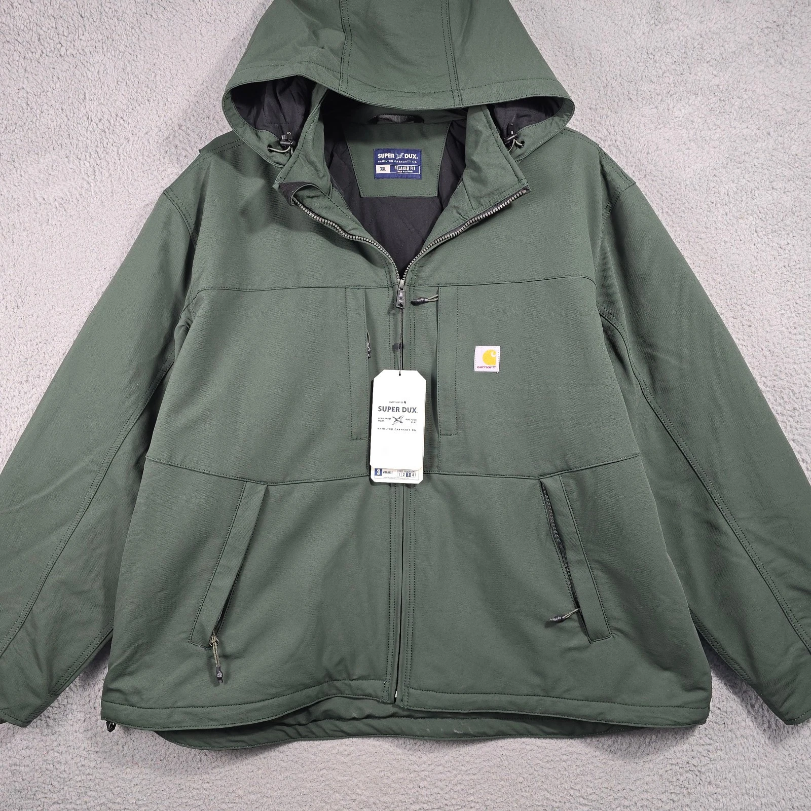 CARHARTT Insulated Jacket Mens 3XL Green Hooded Outdoor 3M Full Swing Work NWT