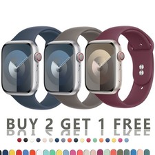 Silicone For Apple Watch Series 9 8 7 6 5 4 SE 40/44/41/45/49mm Band Strap Sport