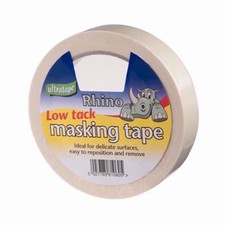 Low Tack Masking Tape 25mm x 25m White Delicate Surfaces Residue Free 9 Pack