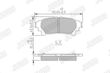 JURID 572656J Brake Pad Set, Disc Brake for Lexus Toyota