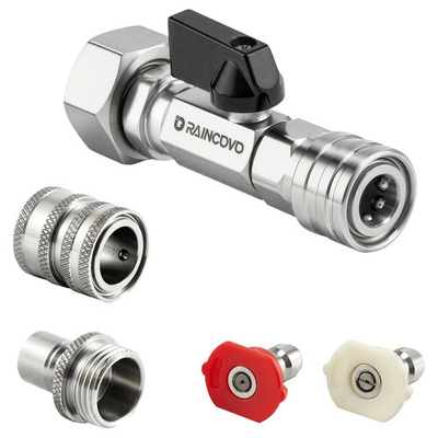 #ad Raincovo Garden Hose Shut Off Valve to Pressure Washer Adapter 3 4quot; GHT to 1 4s $46.00