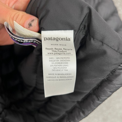 Patagonia Kids Down Sweater Puffer Jacket Black Size M (10) Lightweight Coat - Picture 6 of 9