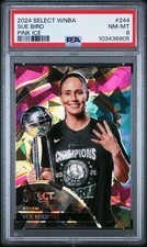 2024 Panini Select WNBA - Courtside Sue Bird #244 Pink Ice Prizm PSA 8 3A