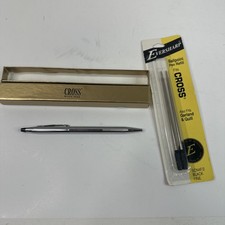 Vintage Cross Chrome Ballpoint Pen With Box And Refills
