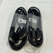Lot Of 2-Dell 6ft Black VGA Male to Male 15 pin cable - NEW