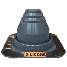 Flashers Silicone Grey Square Metal Roof Pipe Flashing Boot (Size#1) Made in USA