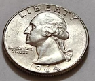 1964 Washington Quarter • 90% Silver • Circulated • Solid Coin     X41