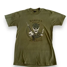 Vintage 80s Commando “Marines Never Die They Just Go To Hell To Regroup” Single 