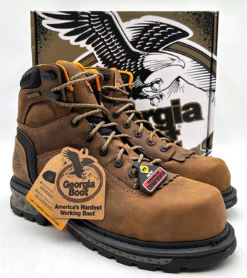 Georgia Boot GB00391 Men's NEW Composite-Toe WP Work Boot Brown US Size 9M