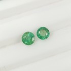 0.86 Ct Natural Zambian Green Emerald Good Luster Round Cut Pair - G- 165 — photo 2