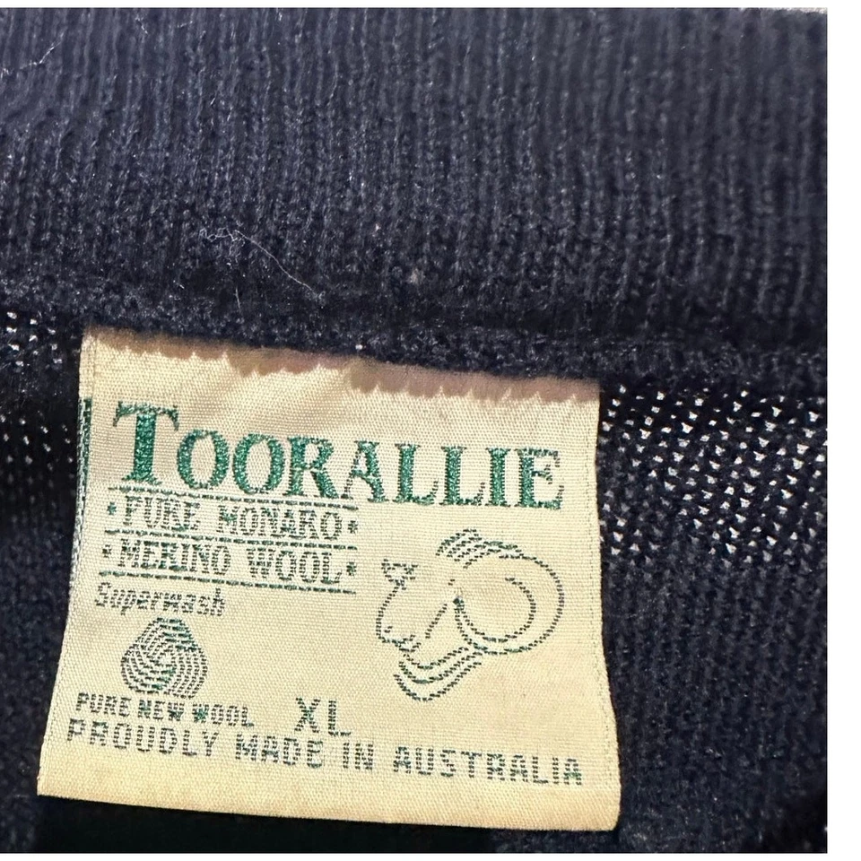 Vintage Toorallie Mens XL Sweater Multi Color Striped Cosby Style Knit Wool - Image 4 of 4