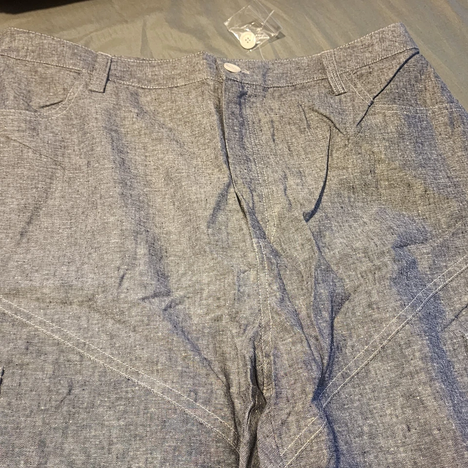 Vtg Mainstreet Blues Women's Size 16W Slate Blue Linen Blend Capris - Image 3 of 4