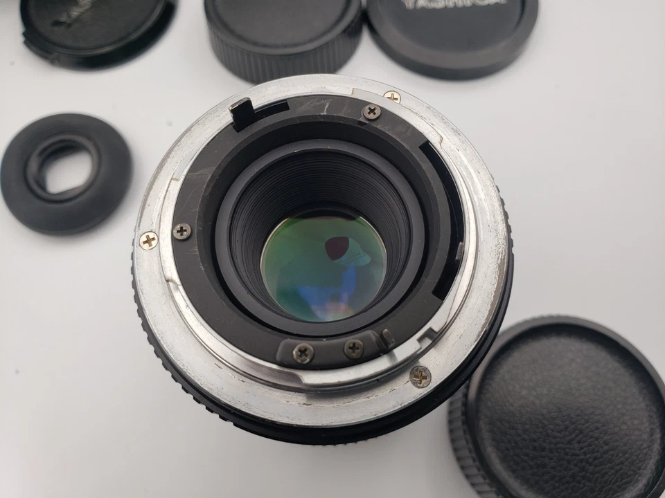 Paquete SLR de película de cuarzo Yashica FX-D 50 mm F1.4, 135 F2.8 lentes flash, ver video Foto 3 de 4