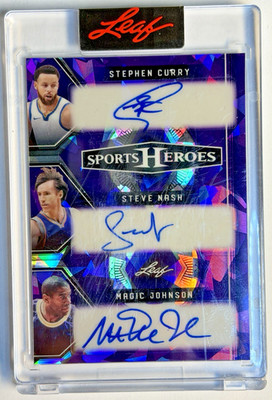 2025 Leaf Sports Heroes Heroes Stephen Curry, Magic Johnson, Steve Nash 8/8 AUTO