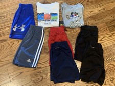 8 Pc Lot Boys Sz 6-7 Shorts/T Shirts Athletic Works/Adidas/Under Armour
