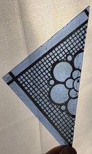 S13 Antique Vtg 7 x3.5 20s-30s Cobalt Blue Half Diamond Stained Glass Tiles DIY