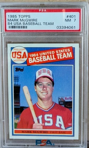 1985 Topps '84/1984 USA Baseball Team Mark McGwire Rookie RC #401 PSA 7