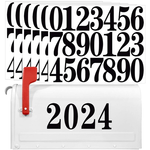 Mailbox Numbers Stickers, 12 Sets 3 inch 0-9 Self Adhesive House Numbers for ...