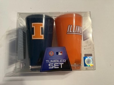 NCAA University of Illinois ''Fighting Illini'' Hard Acrylic Tumblers (SET OF TWO)