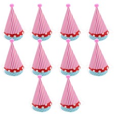 30pcs Birthday Party Hats, DIY Cone Hat with Pom Poms for Kids and Adults,