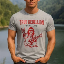 True Religion True Rebellion Feral Life  Metal Buddha Guitar Vintage T Shirt