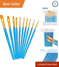 10-Piece Artist Paint Brush Set: Precision Nylon Detail Brushes for All Mediums