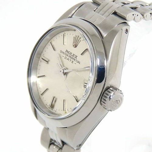 Rolex Oyster Perpetual Date 6916 Case Size 25.5mm Silver Dial Analog w/Box, Case - Picture 2 of 9