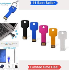 16GB USB Flash Drive 5 Pack Metal Key Shaped Thumb Drive USB 2.0 Memory Stick