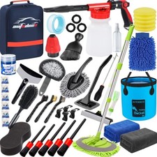 42Pcs Car Wash Detailing Kit Cleaning Set with Foam Gun Sprayer, Long-Handle