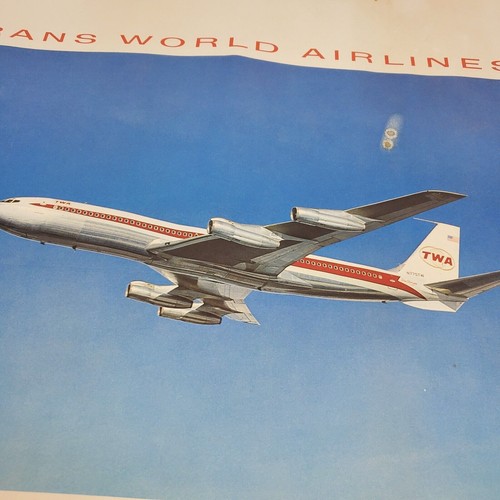 Vintage Trans World Airlines Poster ART TWA Starstream 22x17" - Bild 4 von 5
