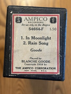 SEALED Ampico 54664 F Reproducing Player Piano Roll 2 Different Songs