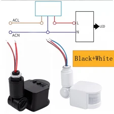 2Pack 180° LED Auto Infrared PIR Move Motion Sensor Detector Wall Light Switch