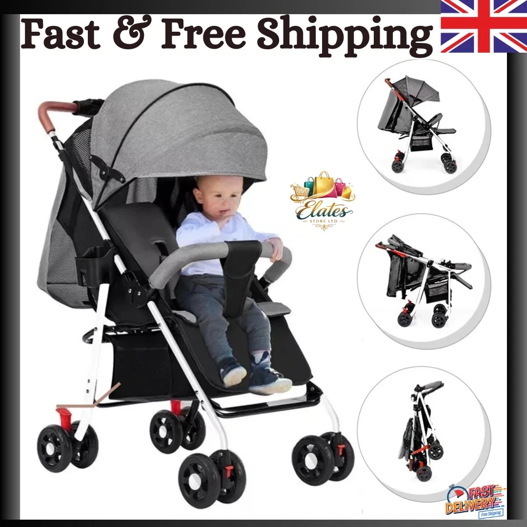 Foldable Baby Stroller Pushchair Adjustable Compact Travel Pram Canopy Raincover
Opens in a new wind