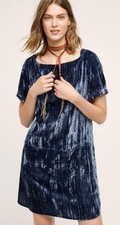 Anthropologie Floreat Crinkled Velvet Dress XS
