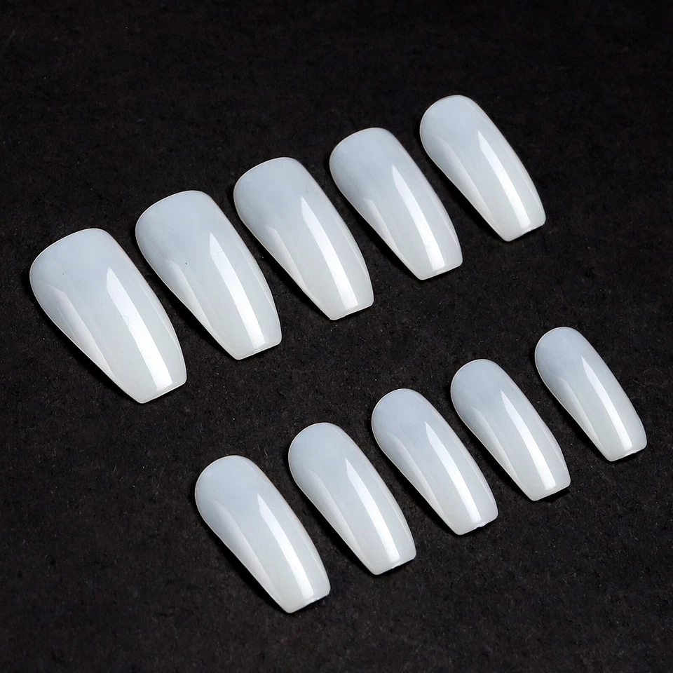 500 piezas Transparente Natural Cubierta Completa Uñas Falsas Forma Plana Arte en Uñas Punta 10 Tamaños Regalo Foto 2 de 4