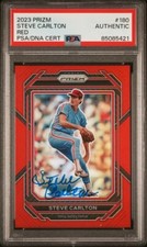 Steve Carlton Signed Autograph 2023 Panini Prizm Red Prizm Card #109/199 - PSA
