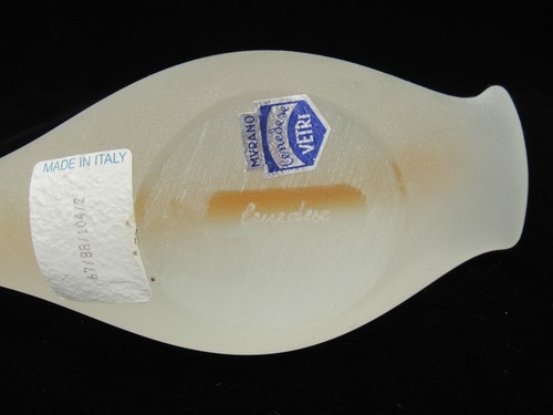 SIGNED & Labels Murano Glass Vintage Art Glass Cenedese Scavo SailBoat Orange. - Picture 8 of 8