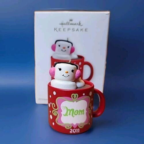 Vintage 2011 Hallmark Keepsake Mom Hot Chocolate Red Cup Ornament Terri Steiger - Picture 2 of 6