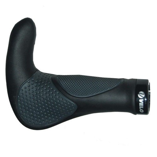 VELO MTB Bike Handlebar Grips 138mm with Bar Ends- Black x Grey - Picture 3 of 3