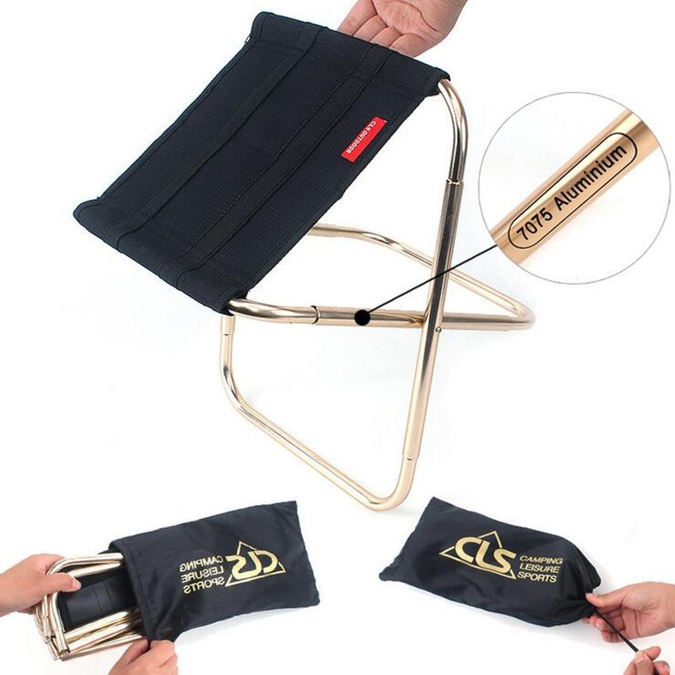 Durable Outdoor Folding Chair Portable Beach Fishing Stool Camping