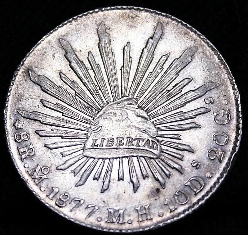 Mexico 1877 MO MH 8 Real Mexico City Mint Limited Date Re6f 50-710 - Image 4 of 4